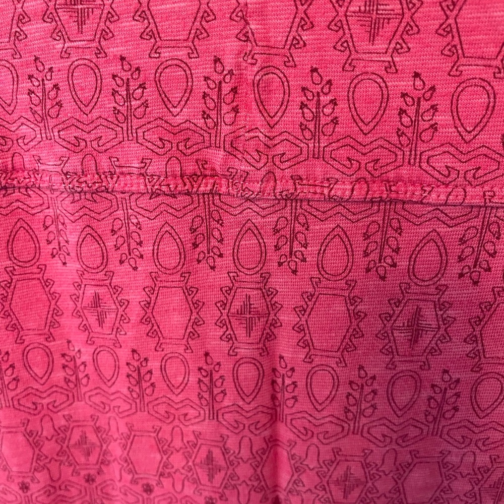 Red Patterned Cotton Dress by Toad & Co. Size Large - Picture 2 of 4